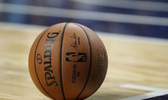 A general view of the ball used for a game between the Milwaukee Bucks and Brooklyn Nets.